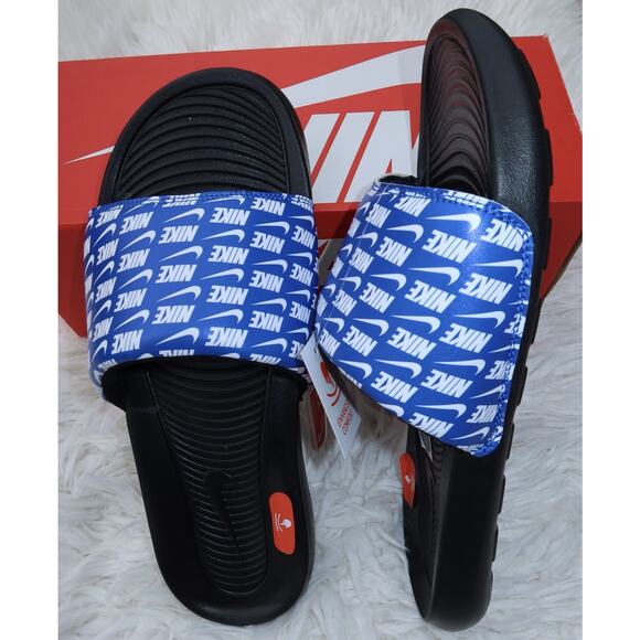 Nike Victori One Print Slides Men’s Size 12 Blue White Logo Sandals NWT main image 10